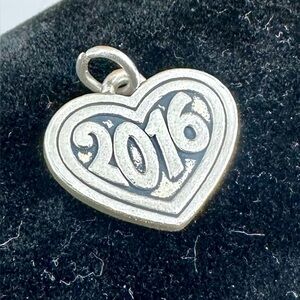 JAMES AVERY Sterling Silver 2016 Heart Etched Charm Pendant: RETIRED